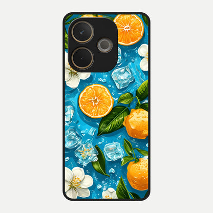  Ice Cube With Orange Glass Case For Oppo A5 Pro back cover – full design glossy printed glass finish