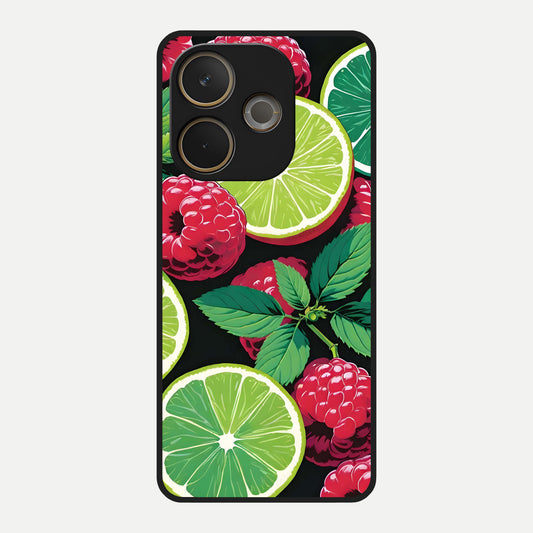  Lime and Raspberry Pattern Glass Case For Oppo A5 Pro back cover – full design glossy printed glass finish