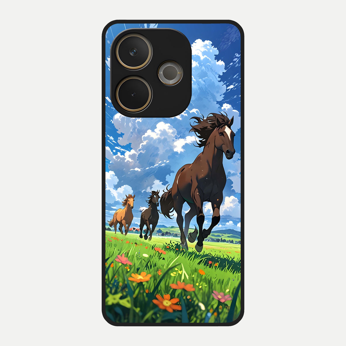  Majestic Horses Galloping Glass Case For Oppo A5 Pro back cover – full design glossy printed glass finish