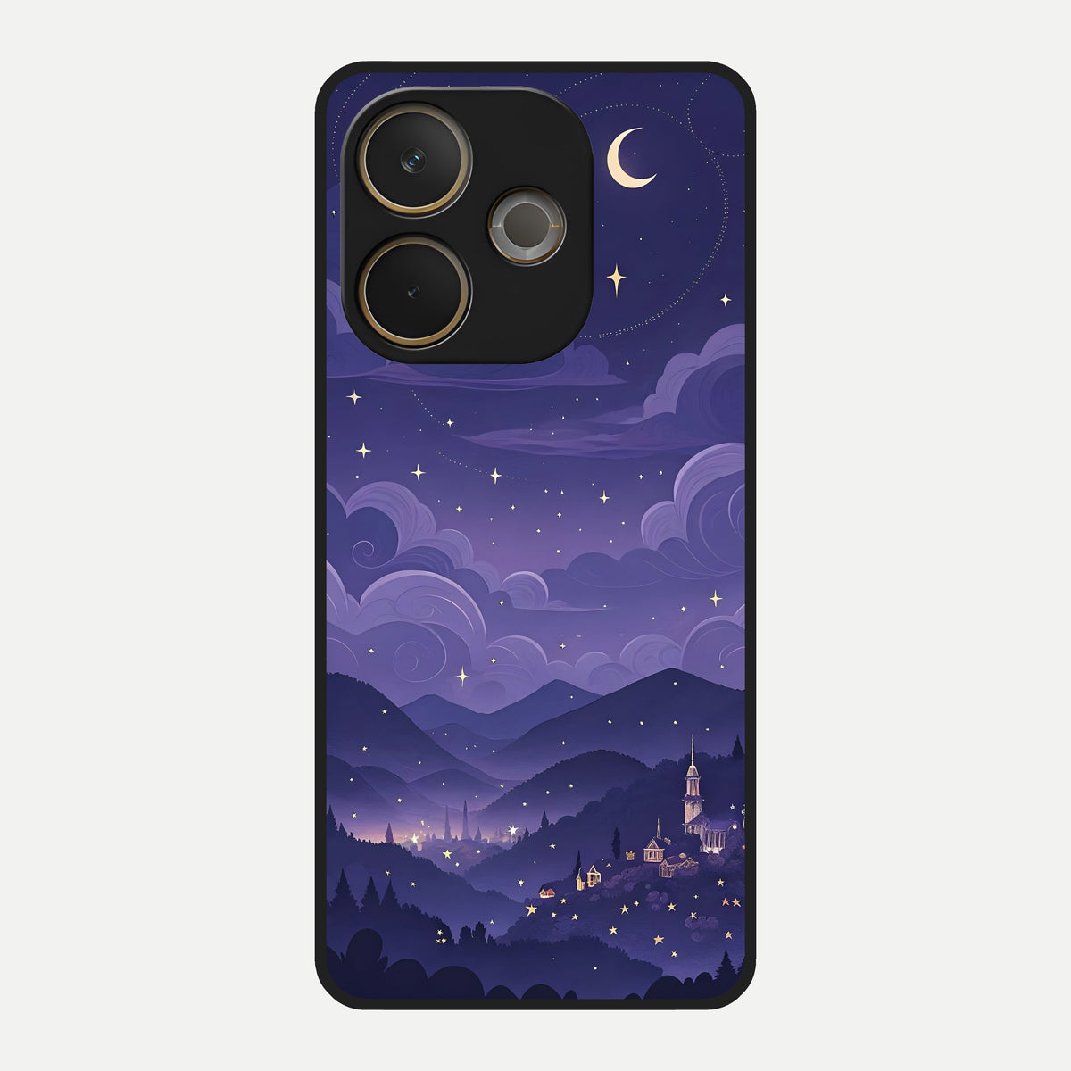  Minimal Night View Glass Case For Oppo A5 Pro back cover – full design glossy printed glass finish