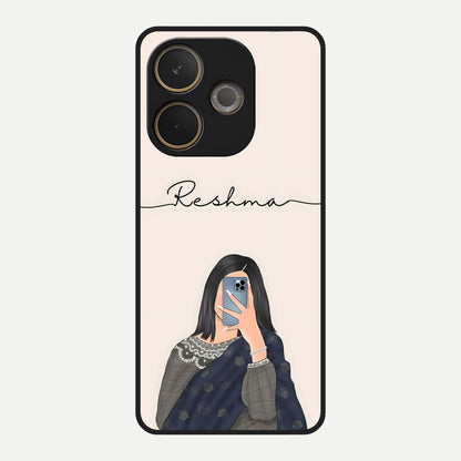  Mirror Mood Muse With Custom Name Glass Case For Oppo A5 Pro back cover – full design glossy printed glass finish