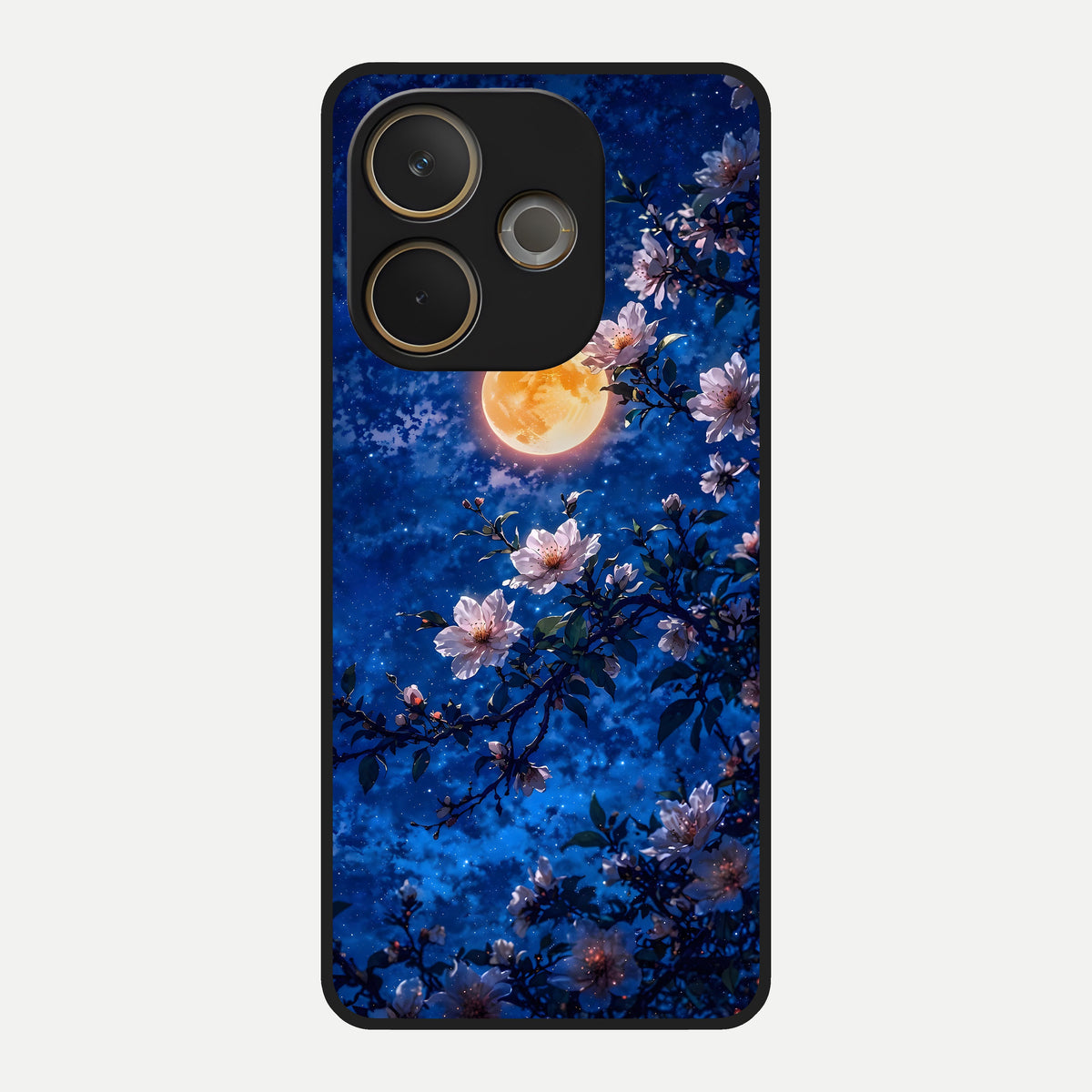  Moonlit Blossoms Night Glass Case For Oppo A5 Pro back cover – full design glossy printed glass finish