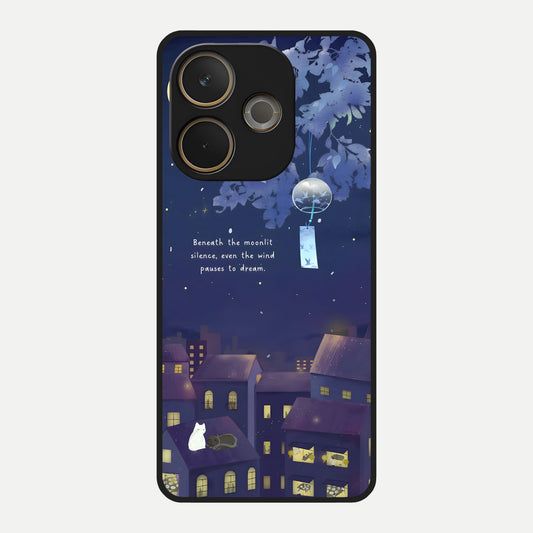  Moonlit Cat Silence Glass Case For Oppo A5 Pro back cover – full design glossy printed glass finish