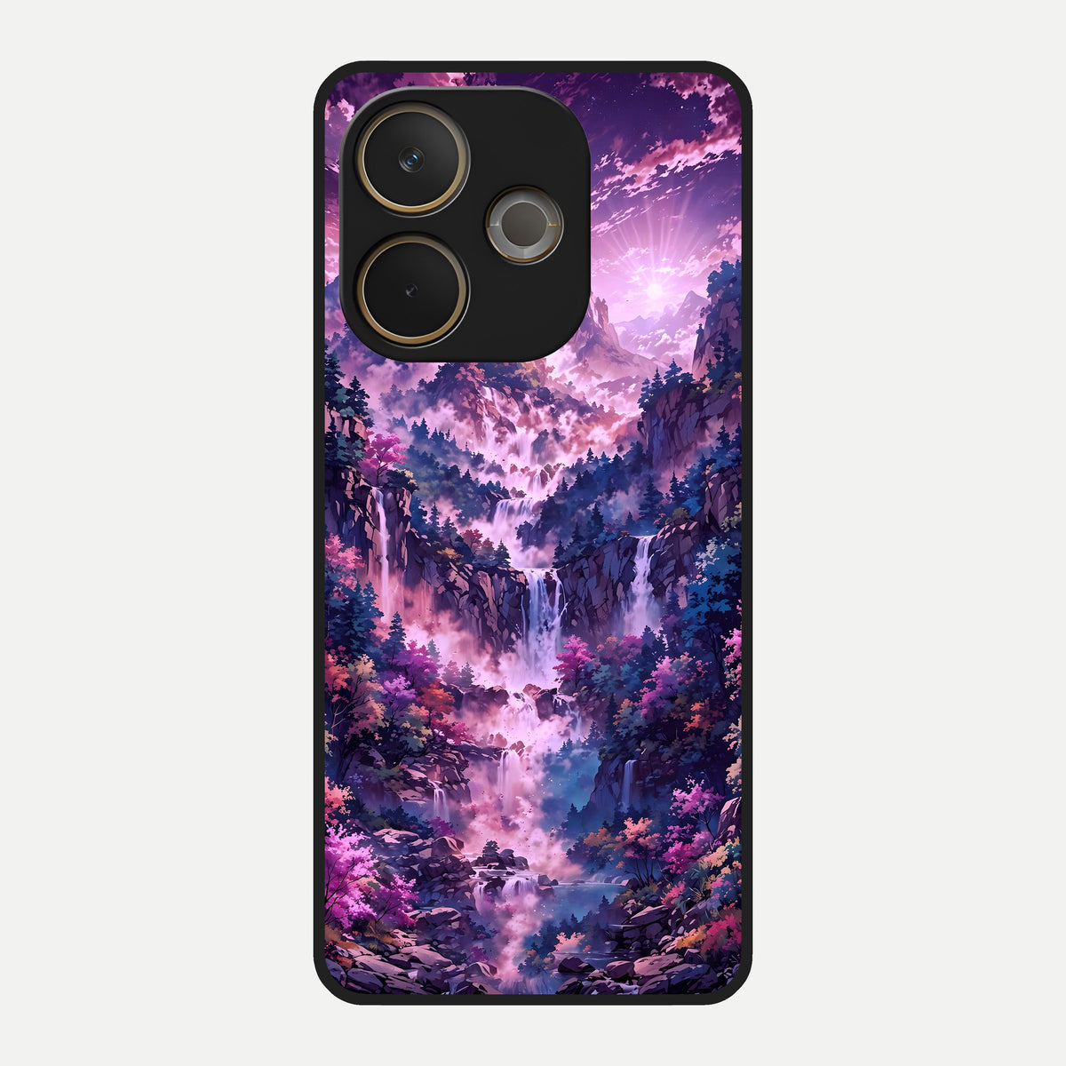  Mystic Cascade Peaks Glass Case For Oppo A5 Pro back cover – full design glossy printed glass finish