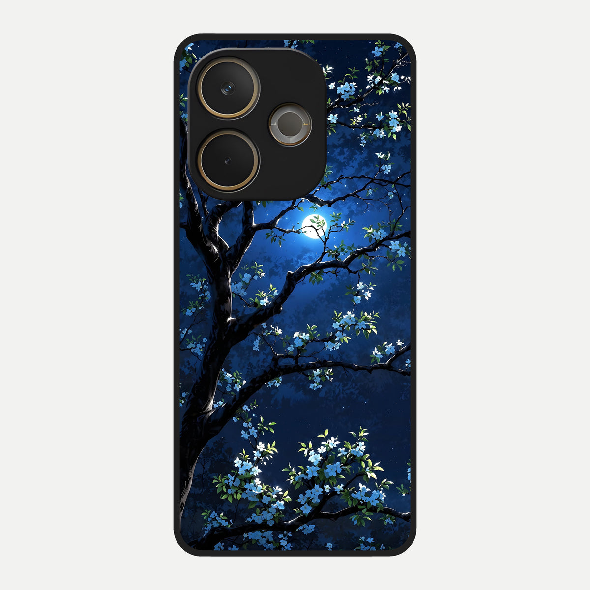  Mystic Floral Night Glass Case For Oppo A5 Pro back cover – full design glossy printed glass finish