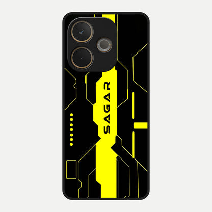  Neon CYBERPUNK Custom Name Glass Case For Oppo A5 Pro back cover – full design glossy printed glass finish