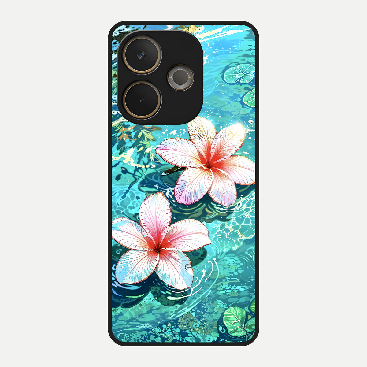  Pink Flowers in Water Glass Case For Oppo A5 Pro back cover – full design glossy printed glass finish