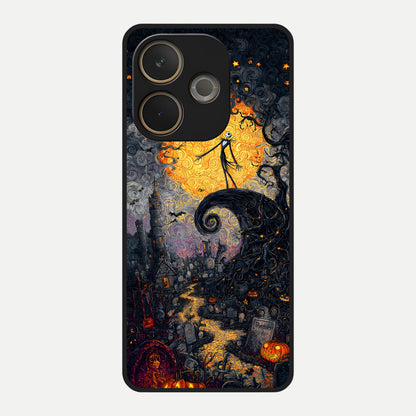  Pumpkin Moonlight Tale Glass Case For Oppo A5 Pro back cover – full design glossy printed glass finish