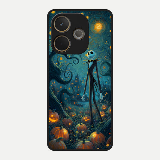  Pumpkin Moon Night Glass Case For Oppo A5 Pro back cover – full design glossy printed glass finish