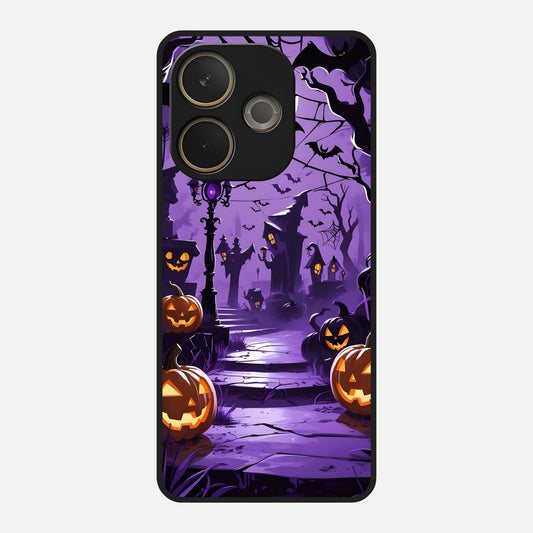  Pumpkin Patch Halloween Glass Case For Oppo A5 Pro back cover – full design glossy printed glass finish