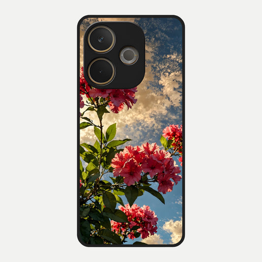  Red Bloom Skies Glass Case For Oppo A5 Pro back cover – full design glossy printed glass finish