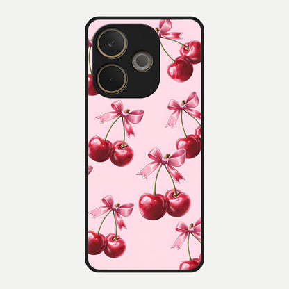  Red Cherries Pattern Glass Case For Oppo A5 Pro back cover – full design glossy printed glass finish