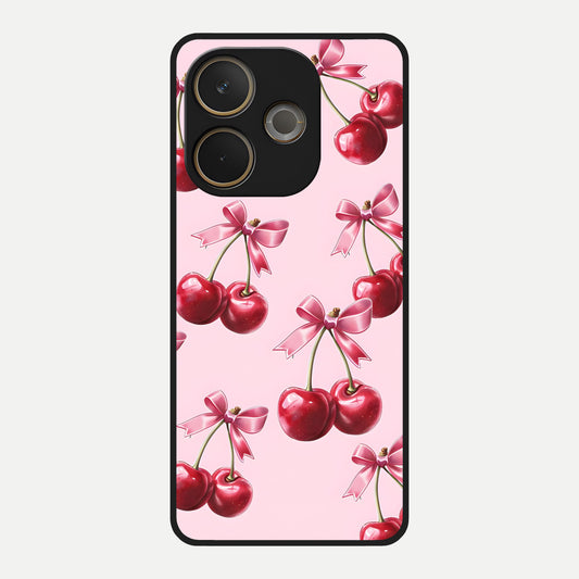  Red Cherries Pattern Glass Case For Oppo A5 Pro back cover – full design glossy printed glass finish