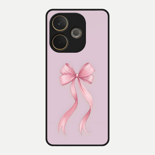  Soft Blush Bow Glass Case For Oppo A5 Pro back cover – full design glossy printed glass finish