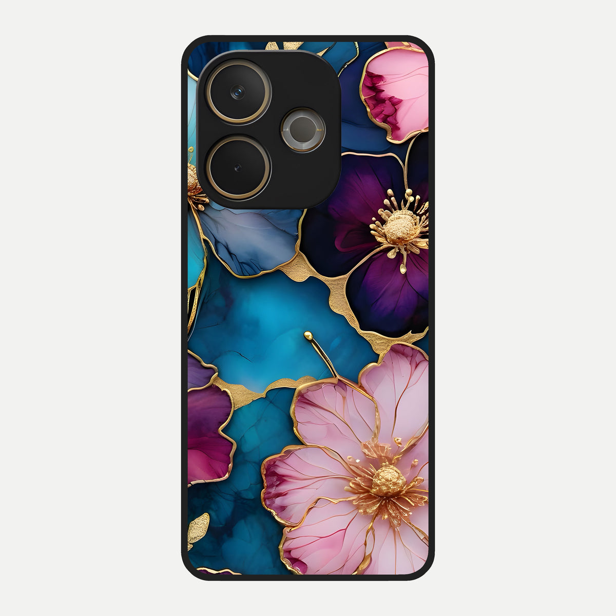  Sparkle Floral Glass Case For Oppo A5 Pro back cover – full design glossy printed glass finish