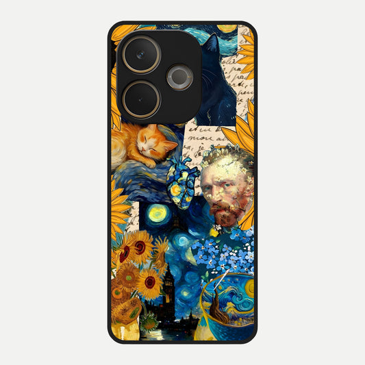  Sunflower Chic Mood Custom Name Glass Case For Oppo A5 Pro back cover – full design glossy printed glass finish