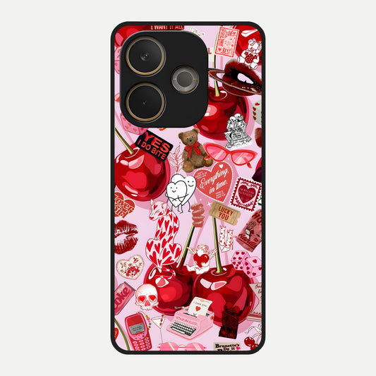  Sweet Cherry Chaos Glass Case For Oppo A5 Pro back cover – full design glossy printed glass finish
