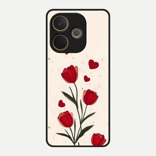  Tulip With Heart Glass Case For Oppo A5 Pro back cover – full design glossy printed glass finish