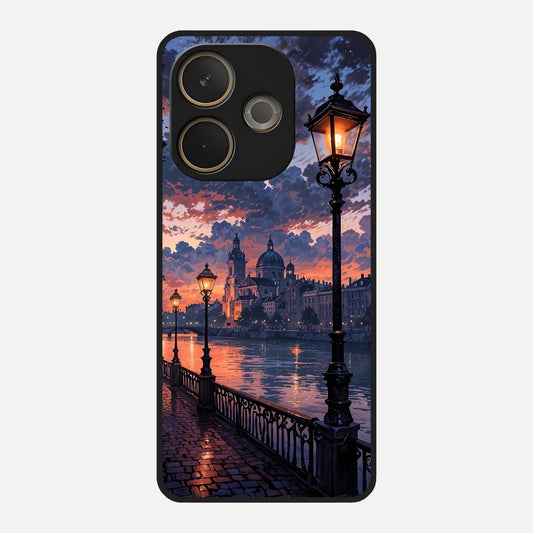  Twilight River Lights Glass Case For Oppo A5 Pro back cover – full design glossy printed glass finish