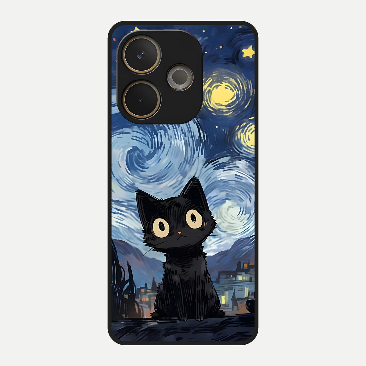  Van Gogh Cat Glass Case For Oppo A5 Pro back cover – full design glossy printed glass finish