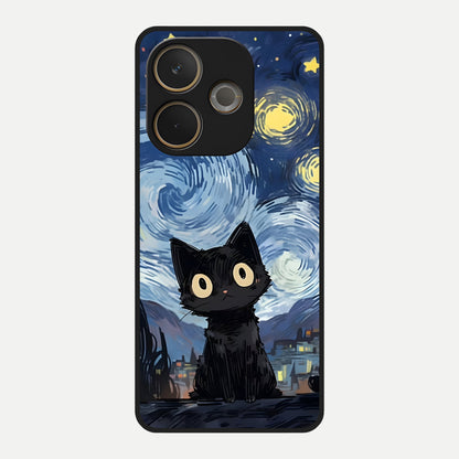  Van Gogh Cat Glass Case For Oppo A5 Pro back cover – full design glossy printed glass finish