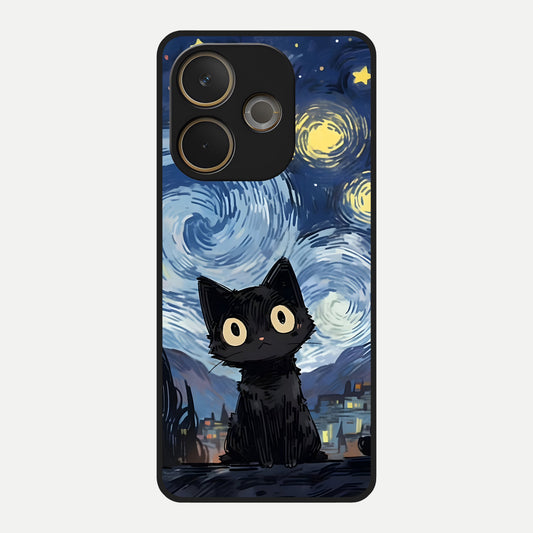  Van Gogh Cat Glass Case For Oppo A5 Pro back cover – full design glossy printed glass finish