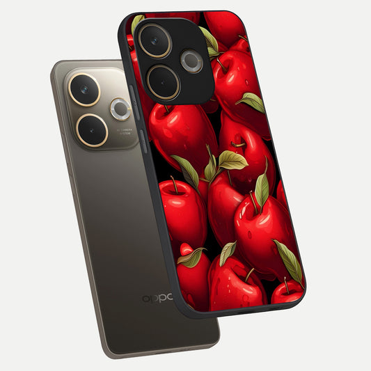  Apple Pattern phone case For Oppo A5 Pro showing premium glass back cover with detailed artwork