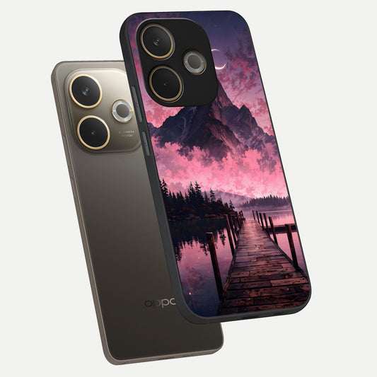  Beautiful Mountain View phone case For Oppo A5 Pro showing premium glass back cover with detailed artwork
