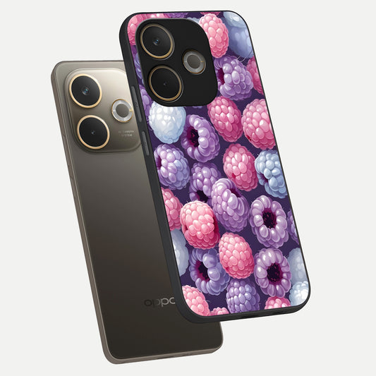  Berry Candy Pop phone case For Oppo A5 Pro showing premium glass back cover with detailed artwork