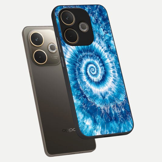  Blue Galaxy Wave phone case For Oppo A5 Pro showing premium glass back cover with detailed artwork
