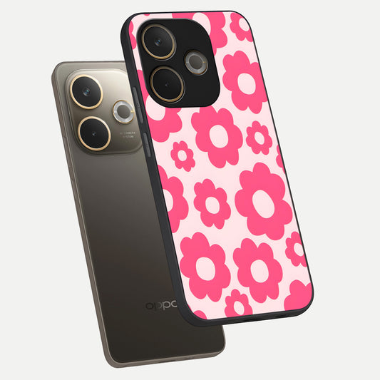  Blush Flower Pop phone case For Oppo A5 Pro showing premium glass back cover with detailed artwork