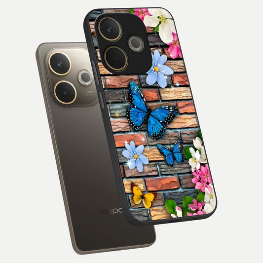  Brick Bloom Flight phone case For Oppo A5 Pro showing premium glass back cover with detailed artwork