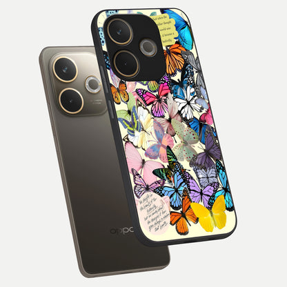  Butterflies Petal Dream phone case For Oppo A5 Pro showing premium glass back cover with detailed artwork