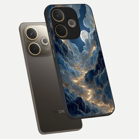  Celestial Cloud Road phone case For Oppo A5 Pro showing premium glass back cover with detailed artwork