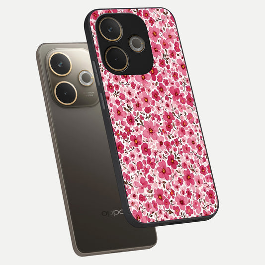  Cherry Blossom Charm phone case For Oppo A5 Pro showing premium glass back cover with detailed artwork