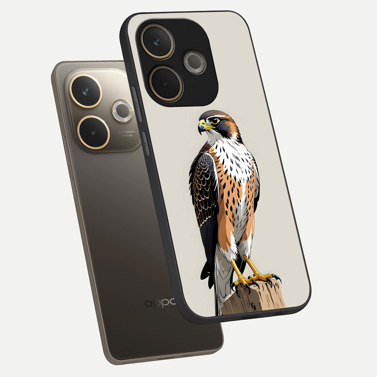  Clever Eagle phone case For Oppo A5 Pro showing premium glass back cover with detailed artwork