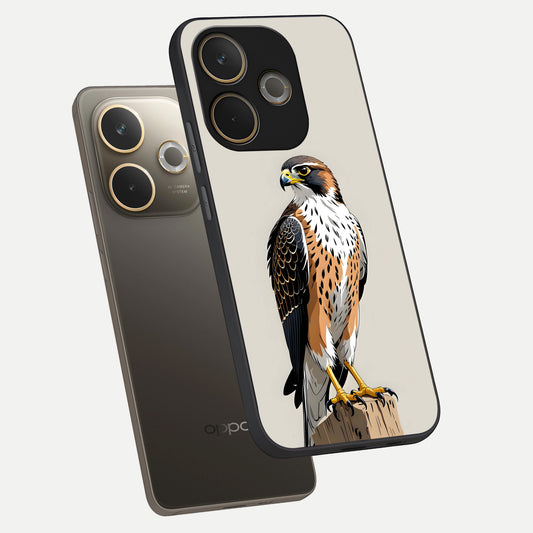  Clever Eagle phone case For Oppo A5 Pro showing premium glass back cover with detailed artwork