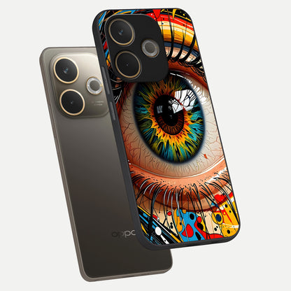  Colorful Eye phone case For Oppo A5 Pro showing premium glass back cover with detailed artwork
