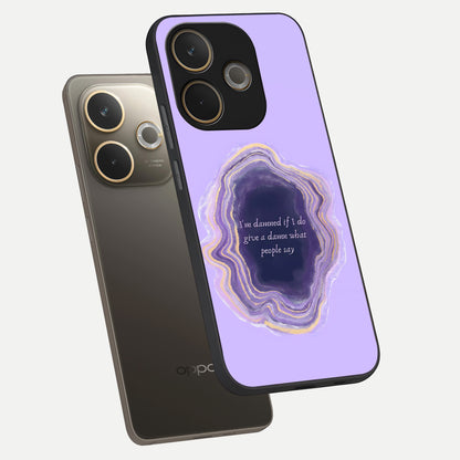  Damned People Quote phone case For Oppo A5 Pro showing premium glass back cover with detailed artwork