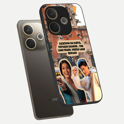  Desi Retro Vibes phone case For Oppo A5 Pro showing premium glass back cover with detailed artwork