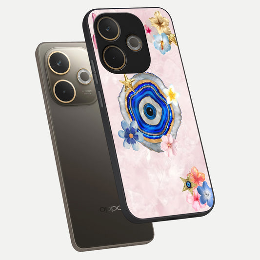  Divine Aura Bloom phone case For Oppo A5 Pro showing premium glass back cover with detailed artwork