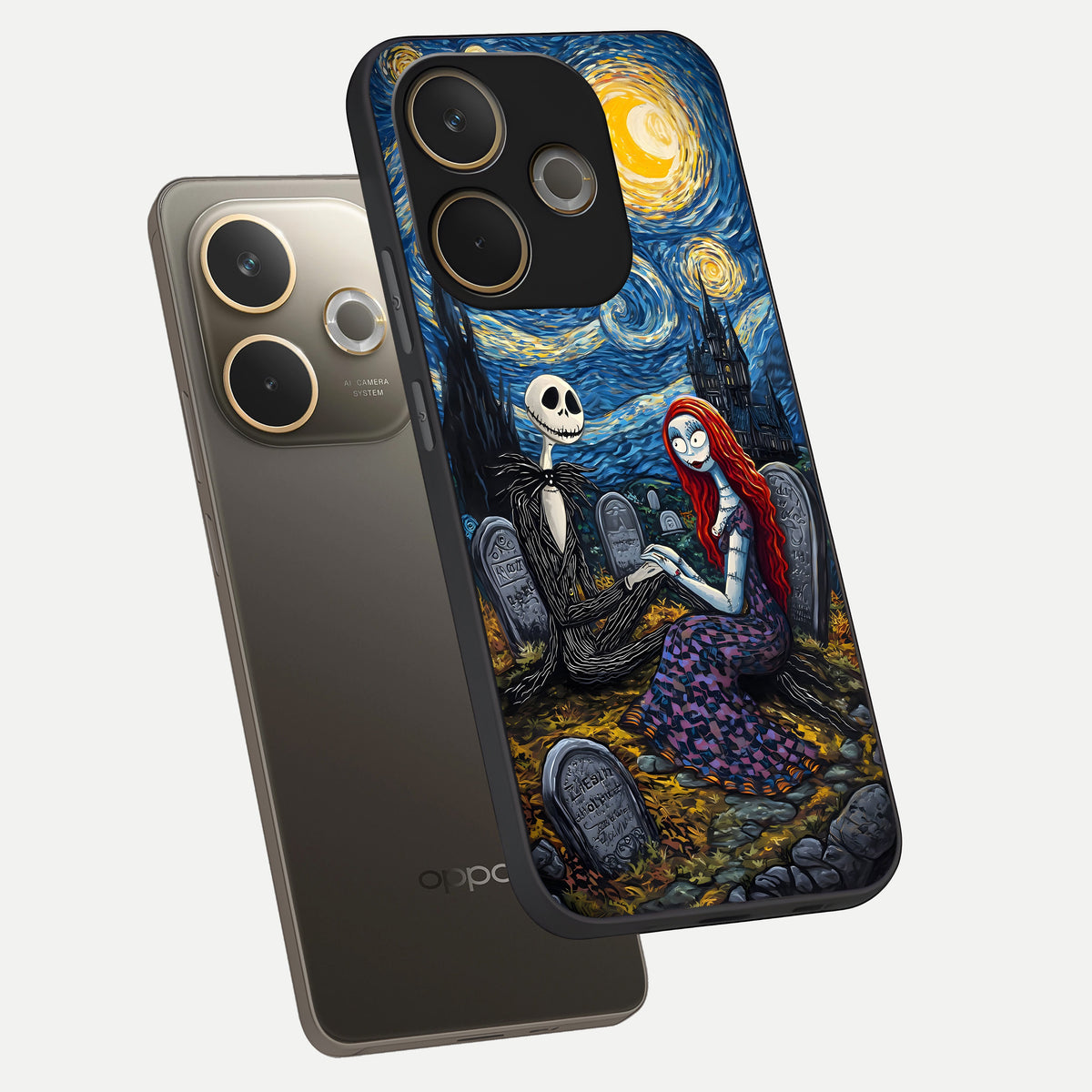  Eternal Night Love phone case For Oppo A5 Pro showing premium glass back cover with detailed artwork
