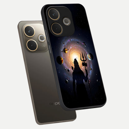  Galactic Shiva Vision phone case For Oppo A5 Pro showing premium glass back cover with detailed artwork