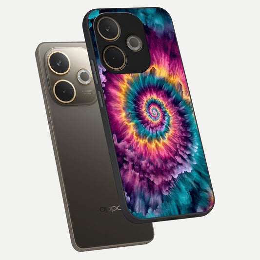  Galactic Spiral Burst phone case For Oppo A5 Pro showing premium glass back cover with detailed artwork