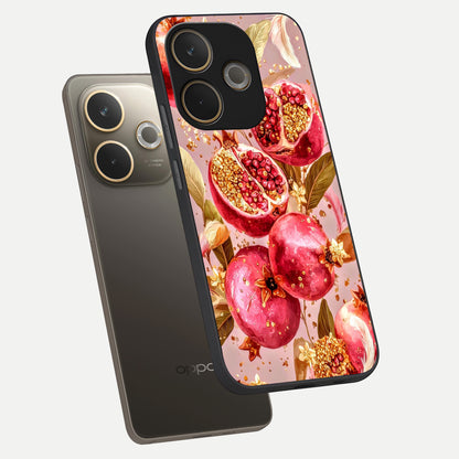  Golden Bloom Glow phone case For Oppo A5 Pro showing premium glass back cover with detailed artwork