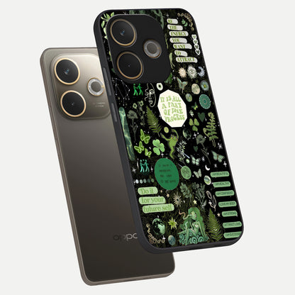 Green Mandala Pattern phone case For Oppo A5 Pro showing premium glass back cover with detailed artwork