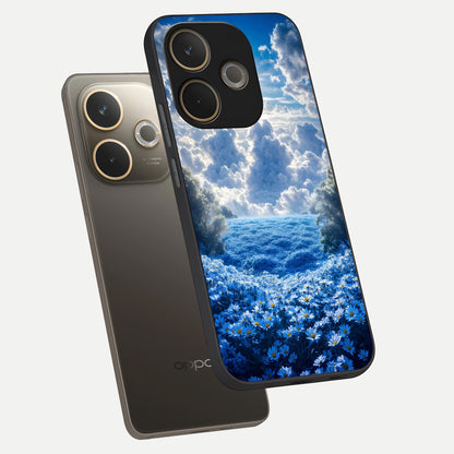  Heavenly Daisy Horizon phone case For Oppo A5 Pro showing premium glass back cover with detailed artwork