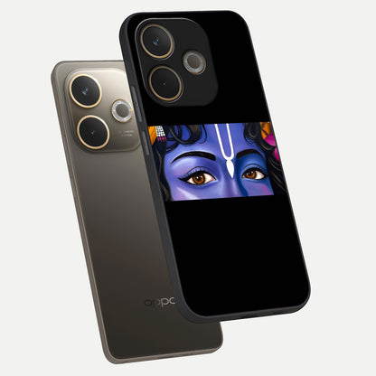  Krishna Eye phone case For Oppo A5 Pro showing premium glass back cover with detailed artwork