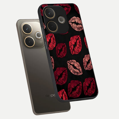  Midnight Kiss Love phone case For Oppo A5 Pro showing premium glass back cover with detailed artwork