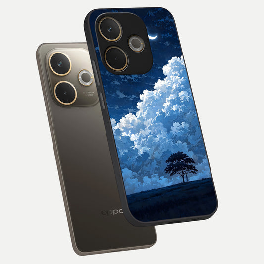  Midnight Sky Serenity phone case For Oppo A5 Pro showing premium glass back cover with detailed artwork